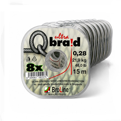 Q-braid ultra 8x, černá 10 - 15 m 